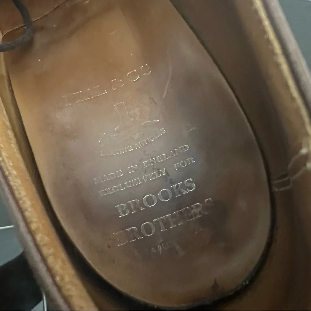Peal & Co for Brooks Brothers Brown Leather Oxford Dress Shoes Size 10.5 D